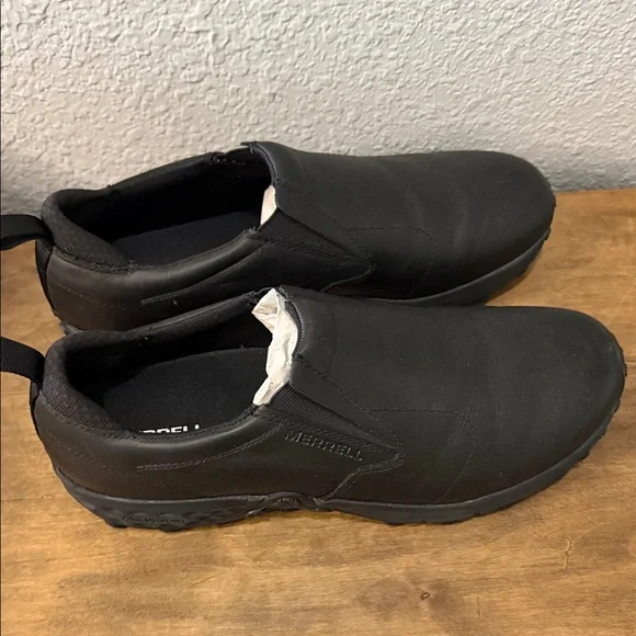 Merrell Men's Jungle Moc Black Leather Slip-On Casual Work Loafers size 11 - Picture 3 of 8